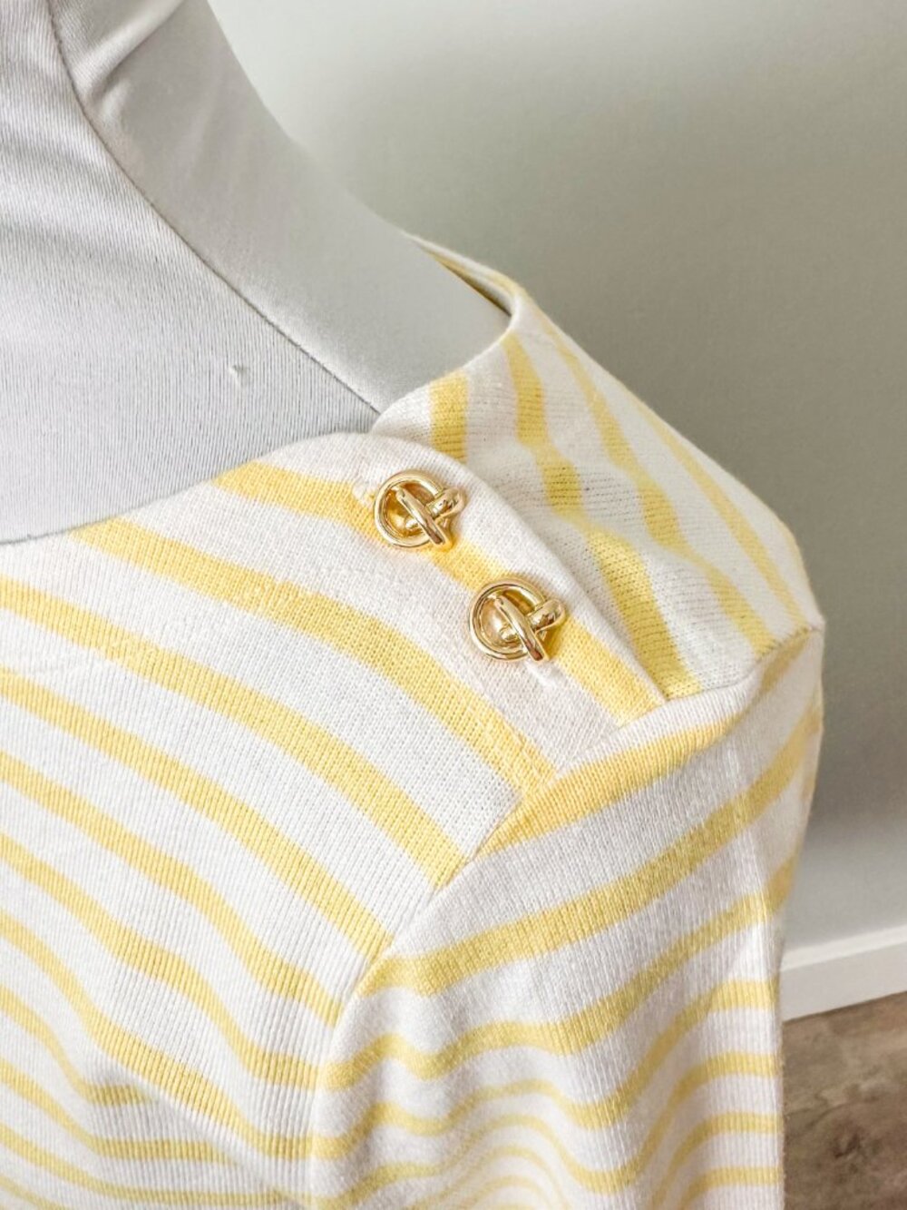 Talbots Knot Button Shoulder Tee - Picture 9 of 11
